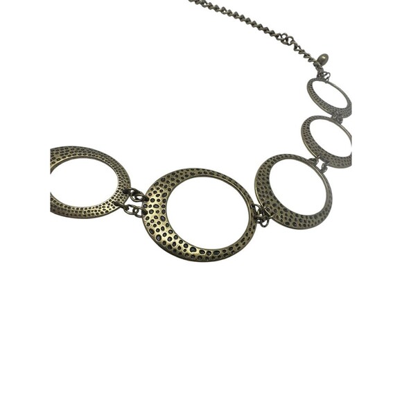 Y2K Boho Belt Antique Gold Hammered Open Circle Link Chain Hip womens XL main image 8